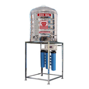 เครื่องกรองน้ำดื่มพร้อมถังเก็บน้ำ กำลังผลิต 1200 ลิตร ระบบ UF รุ่น US-6UF-20F-SUS200