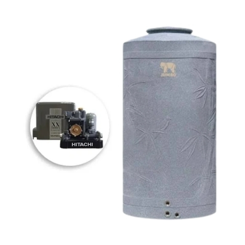 แทงค์น้ำ PE ช้างจัมโบ้ JUMBO ขนาด 1500 ลิตรรุ่น Bambu 1500 + hitachi wmp 350xx - Image 2