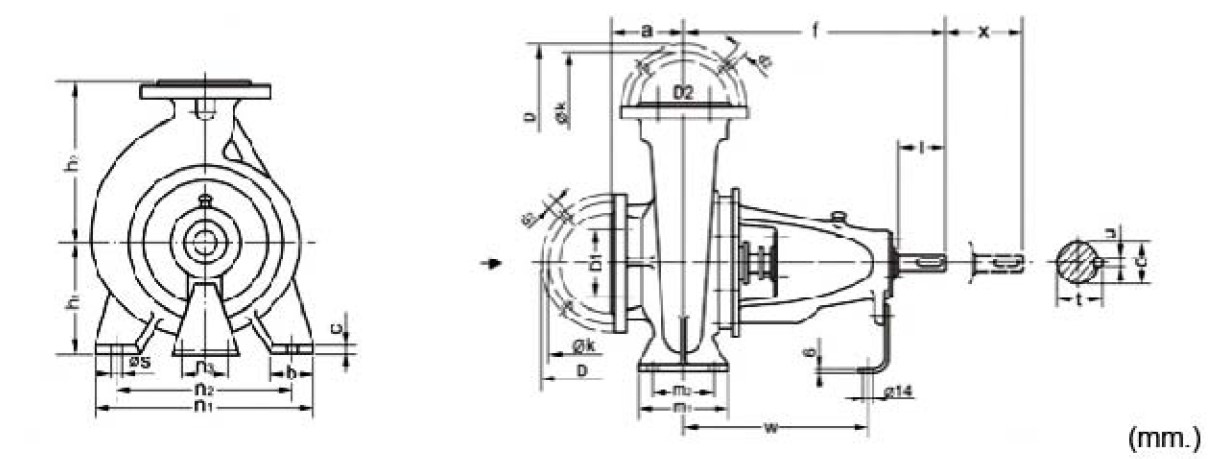 Volute ECD dimension drawing